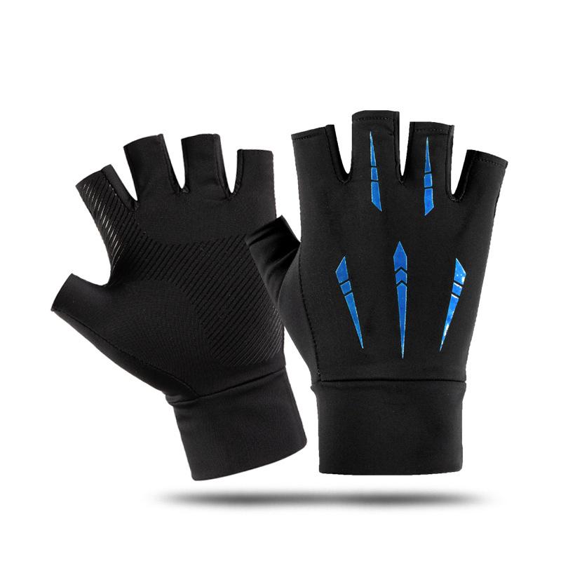 Sunscreen Gloves for Men and Women In Summer Thin Breathable Anti  Slip Ice Wire Leak Two Finger Fishing Cycling and Driving Fishing Gloves