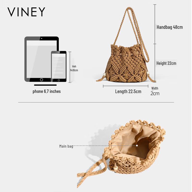 Viney Dames Geweven Crossbody Emmer Tas
