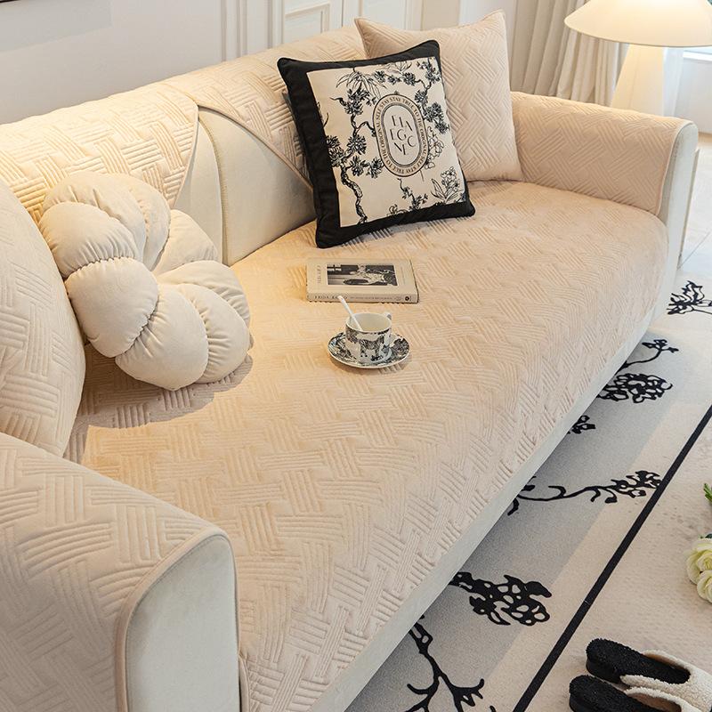 

Современная простая хрустальная бархатная диванная подушка Four Seasons, универсальная диванная подушка с машинной вышивкой, нескользящий чехол для дивана, полотенце 70*70cm