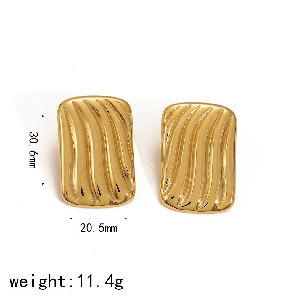 

Stainless Steel Wave Pattern Earrings For Women Gift For Fashion Lovers золотой