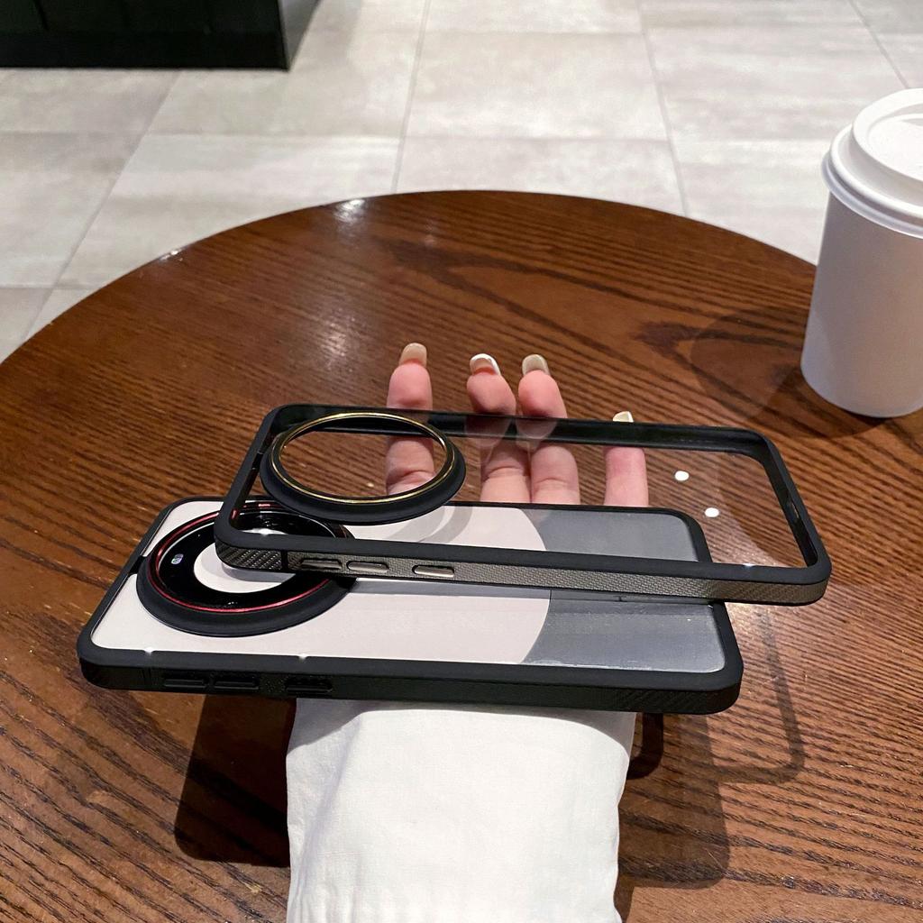 Anti-slip Edge Carbon Fiber Texture Leather Phone Case for Huawei Mate60pro, Mate60 High-transparency Non-yellowing Anti-drop Case