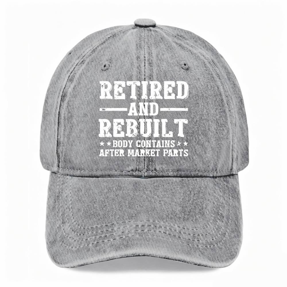 Unisex Vintage Retired And Rebuilt Body Parts Washed Dad Hat Baseball Cap One Size
