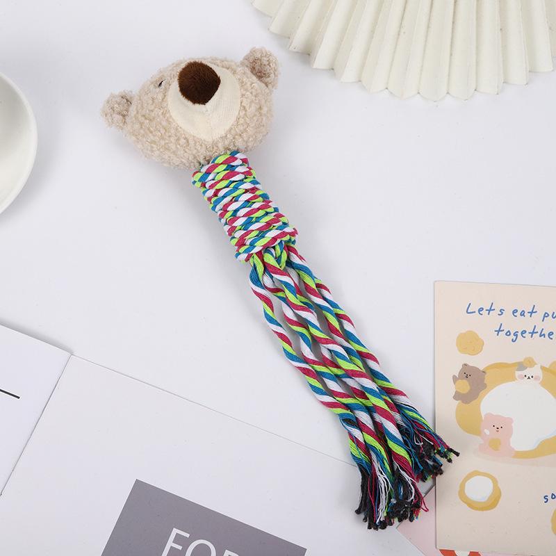 Dog & Cat Chewing Toys: Bite-Resistant Cotton Rope Knots for Interactive Play and Boredom Relief