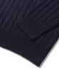 TRILLION Washable Boat Embroidery Cable Crew Neck Knit (Current Navy)