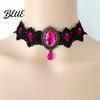 Romantischer Spitzenhalsband-Accessoire Vintage-Halskette Gotischer Choker mit Oval