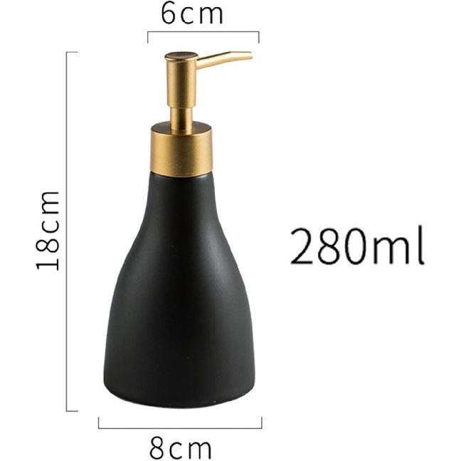 Soap Dispenser Black/White/Grey/Khaki and Gold Kitchen Soap Dispenser Ceramic Lotion Soap Dish Bathroom Supplies Soap Dispenser Refillable Hand Soap
