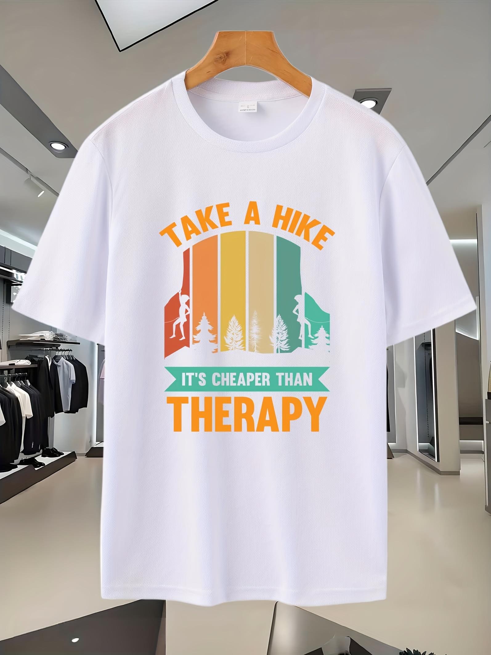 68G Breathable Mesh Short Sleeve T-shirt with Motivational Hiking Graphic Print - Moisture-Wicking Sport Tee for Running XXL