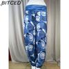 BITCED 15 Color Women Casual Elastic Waist Plus Size Print Long Trousers Straight Loose Long Pants Haren