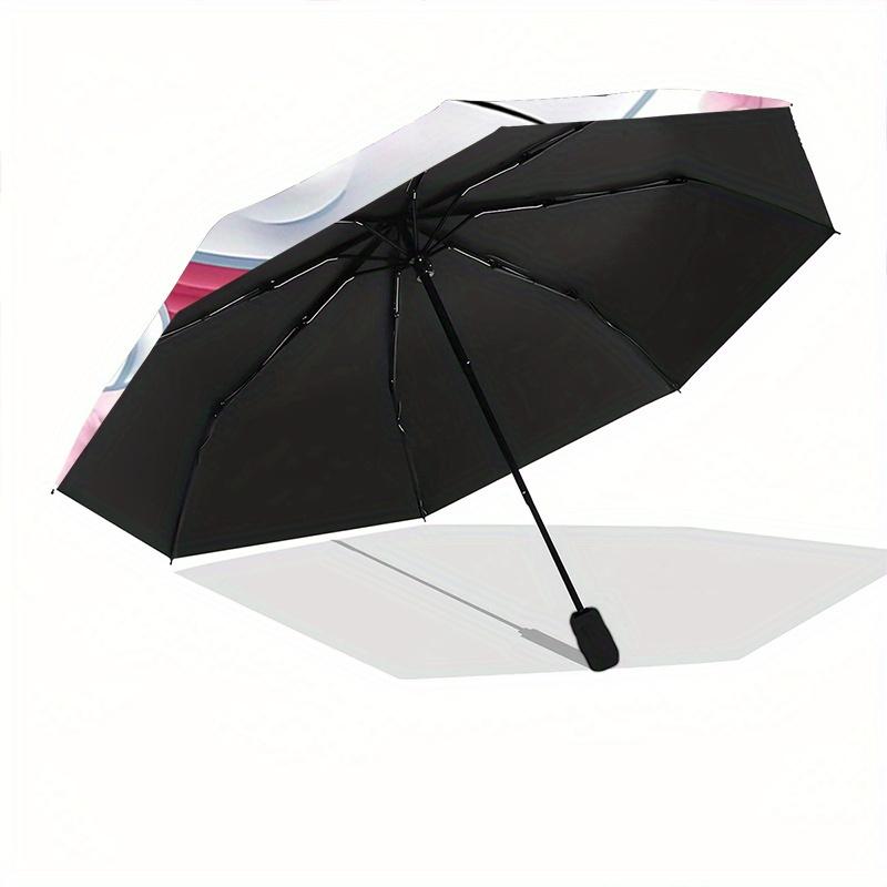 1pc Marie & Flowers Cartoon Umbrella, Portable 3-Fold Compact Umbrella, Suitable for Camping, Hiking and Travel, Ideal Easter Birthday Gift