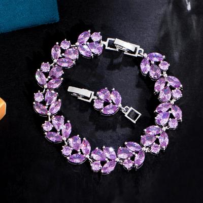 Copper Inlaid Zircon Flower Bracelet Ruili Jewelry Banquet Accessories Jewelry Gift