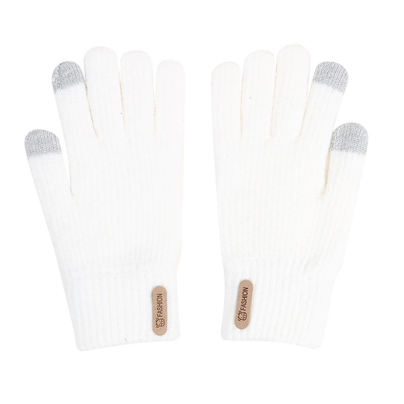 1-5 Pairs Knitted Thermal Full Finger Gloves Winter Outdoor Cold Weather Warm Touchscreen Mitten for Women Driving Skiing Hiking