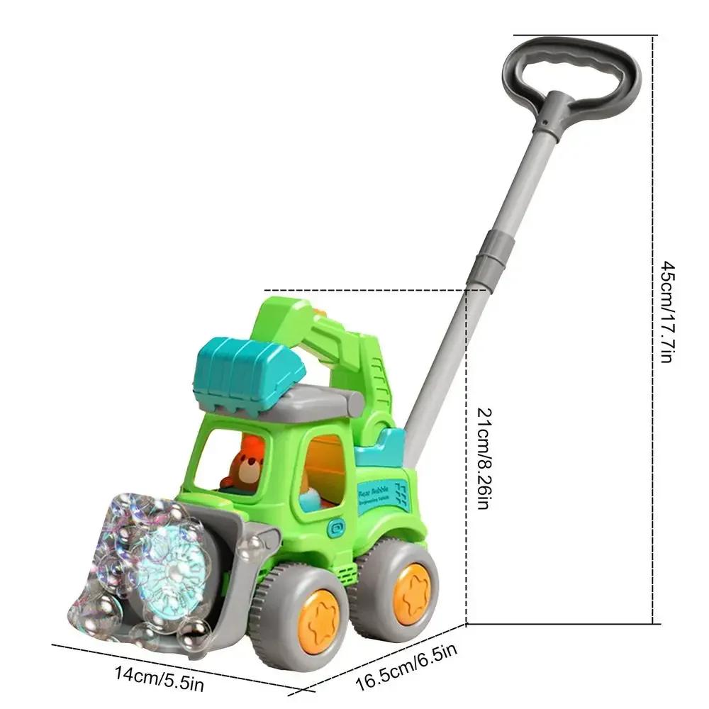 Chariot à Bulles Automatique Portatif Dessin Animé Voiture d'Ingénierie Chariot Savon Soufflant Avec Lumières Jouets pour Enfants Garçon Jeu de Fête Extérieur