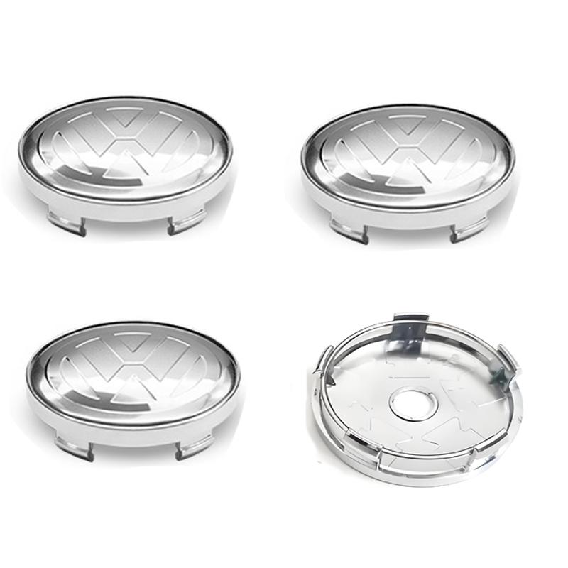 For VW VOLKSWAGEN New 4Pcs VW Hub Caps 56mm 60mm Car Wheel Center Wheel Caps Stickers For Volkswagen R Golf 4 Motion GTI Polo To