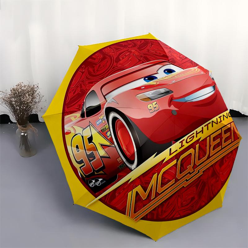 Lightning McQueen,Pixar Cars Automatic Opening and Closing Fashion umbrella - 8-rib Folding Design, Lightweight and Portable, Suitable for D