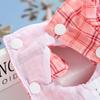 Summer Pet Princess Plaid Skirt Sweet Bowknot Dog Dress With Leash Set Chihuahua French Bulldog Yorkshire Cute Puppy Costume