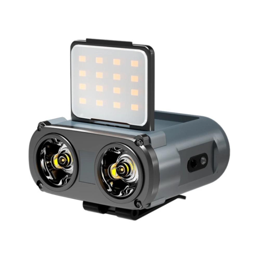 

LED Hard Hat Light USB-C Rechargeable Clip on Cap Lights 180°Adjustable Hands Free Hat Flashlight Headlamp for Running Camping OWL Grey