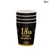 Black Gold 18th Birthday Disposable Tableware Cheer 18 Years Old Plates Napkins Happy Eighteen Birthday Party Decor Tableware