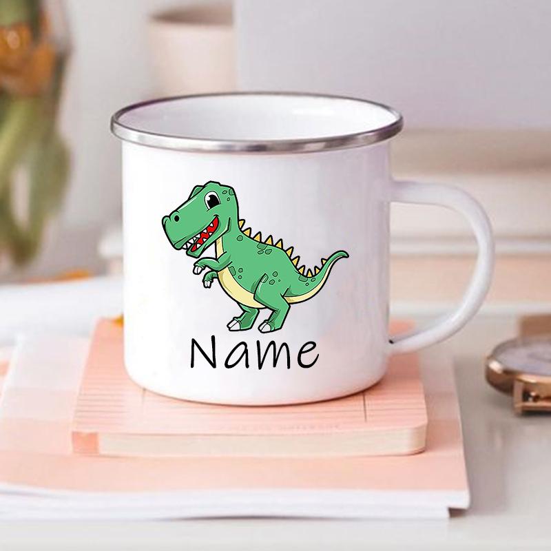 Benutzerdefinierte Dinosaurier mit Namen Kaffeetasse personalisierte Kinder Tasse Geburtstag Party Gefälligkeiten für Kinder Kinder Weihnachten Valentinstag Geschenk