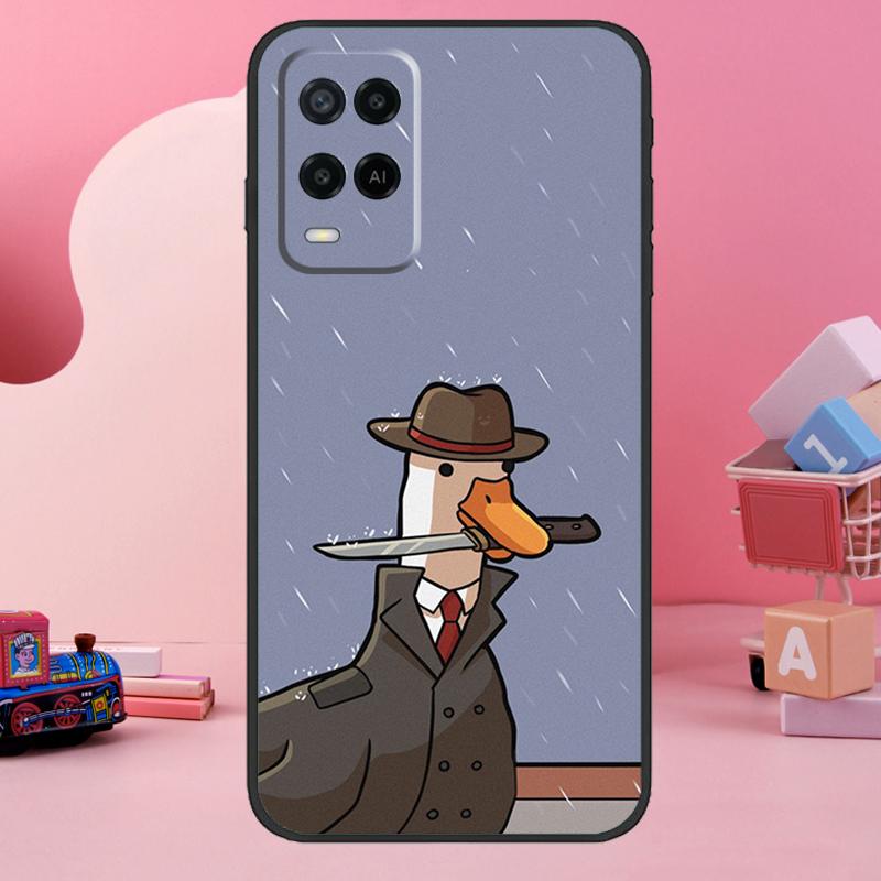 Cartoon Cute Goose Case For OPPO A57s A17 A16 A15 A54 A74 A76 A96 A52 A72 A5 A9 A31 A53 A77 A91 A93 A54s Cover