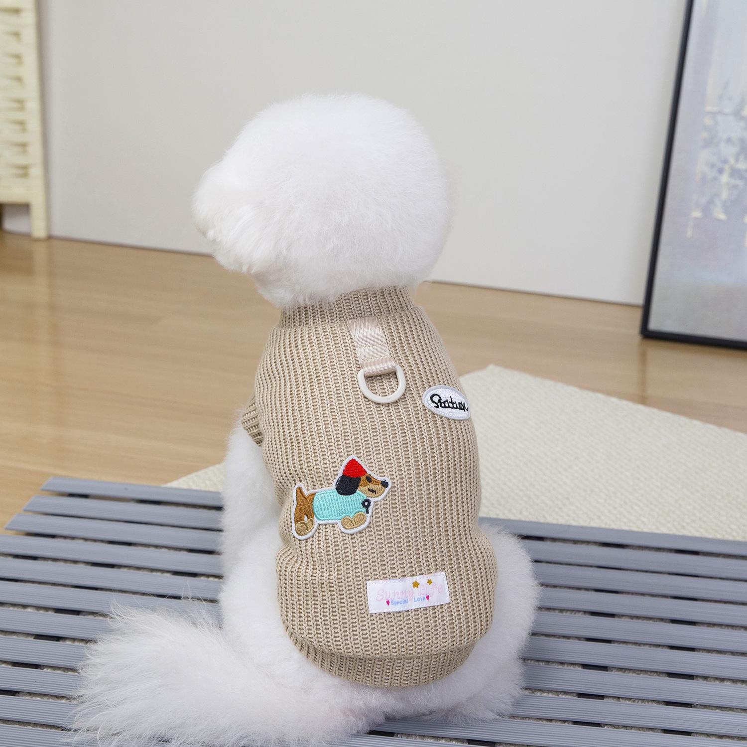 

Вязаный свитер для питомца Теплая зимняя одежда для собак и кошек Мягкий пуловер из шерстяной смеси Одежда для животных мелких пород Уютный наряд для холодной погоды XXL хаки