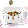 DIY Diamond Painting Cow Head with Flowers Cross Stitch Kit Mosaic Art Diamond Painting Full Circle/Square Diamond Home Decoration