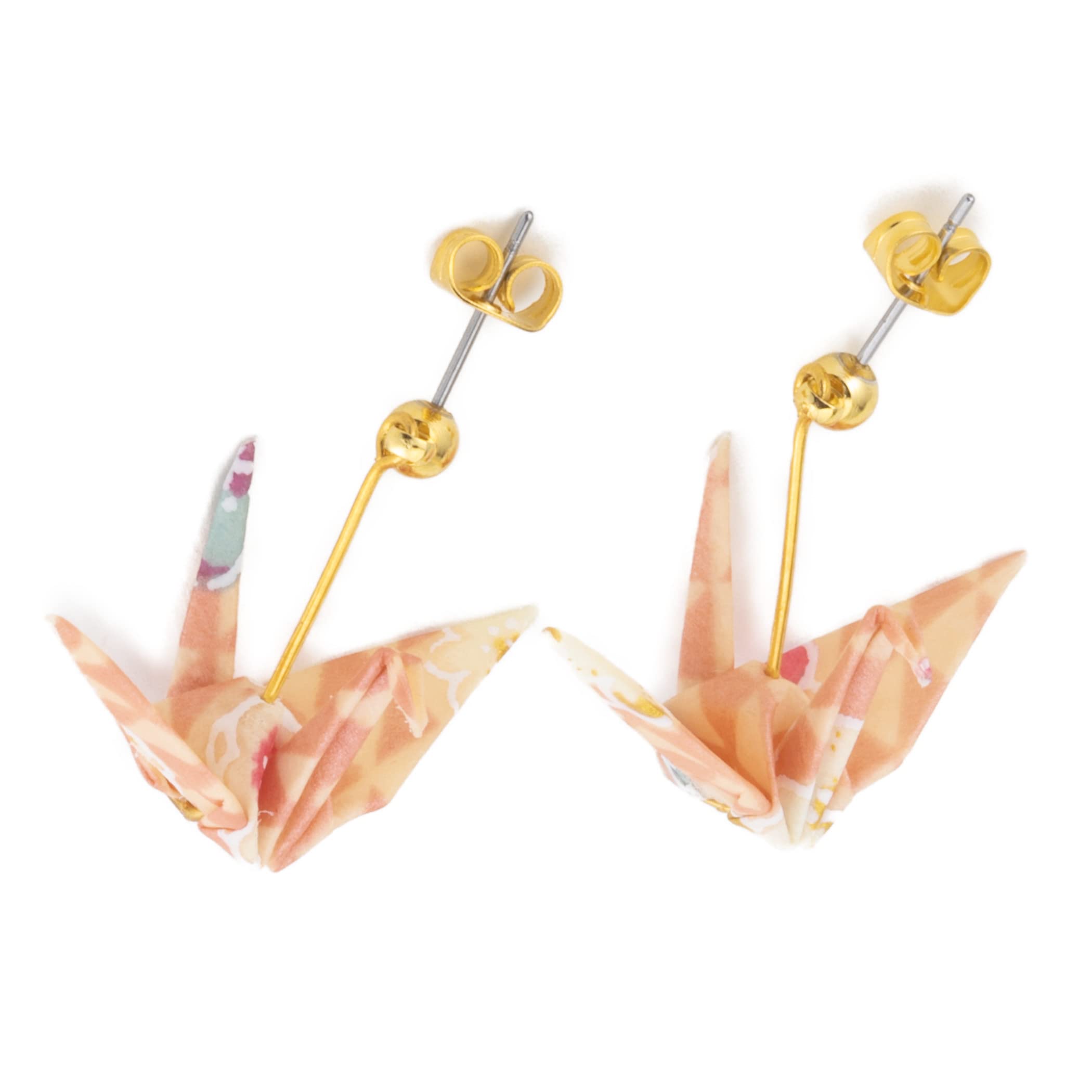 

Noren Origami Earrings Crane Local Package Kyoto Daimoji Maiko Japanese Style Origami in Japan Handmade Boxed Surgical Stainless Steel Medical