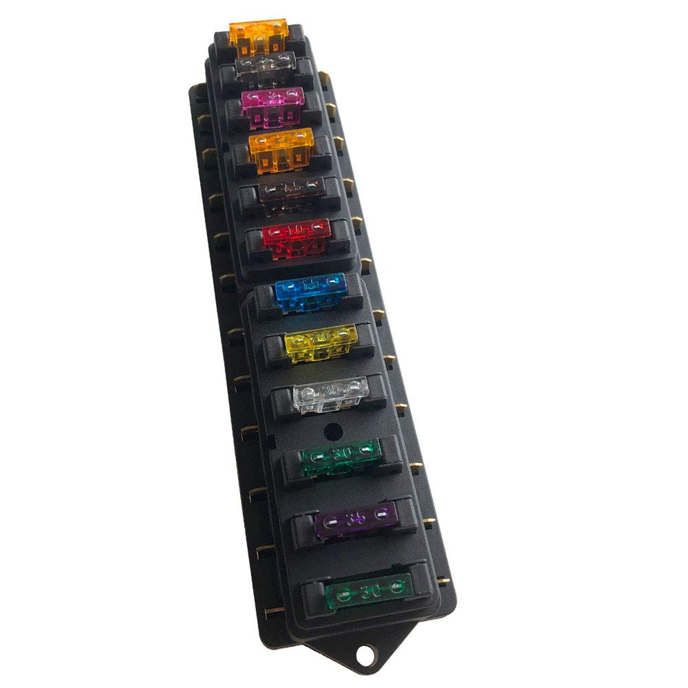 Seliwirkt 12 Way Fuse Box Holder, Car Circuit Fuse Box Holder, Standard Fuse