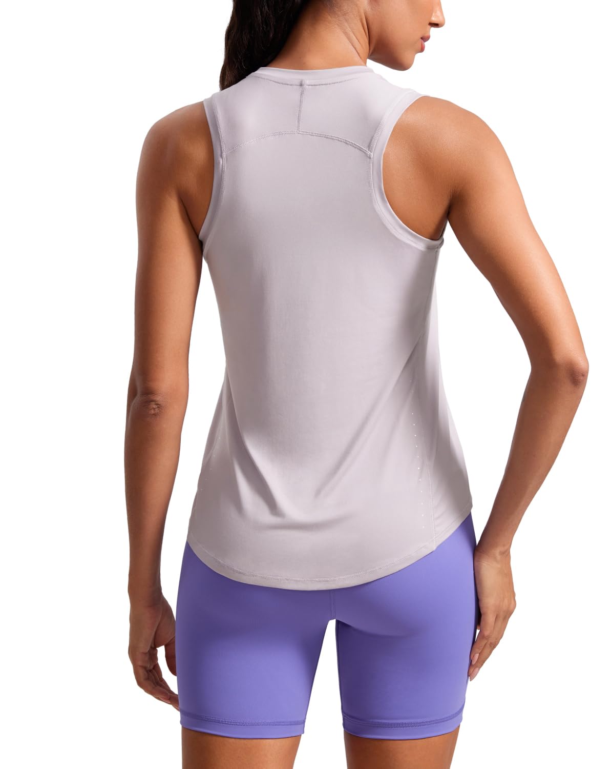 

CRZ YOGA Майка без рукавов Высокая влажность Быстрая серая для и Йога Женский топ, Шея, Спинка-борцовка, Влагоотводящий, Сохнущий, Легкий, Ирис, XXL, Спорт, Бег,