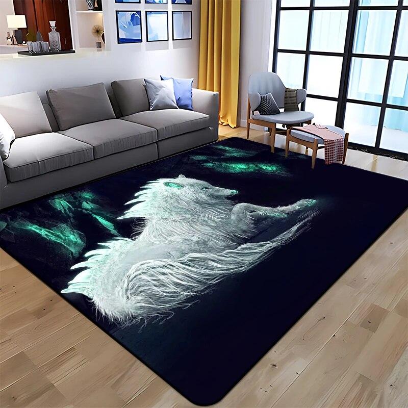 Best Selling Wolf Art Printed Carpet for Living Room Large Area Rug Soft Mat E-sports Chair Carpets Alfombra Gifts Dropshopping