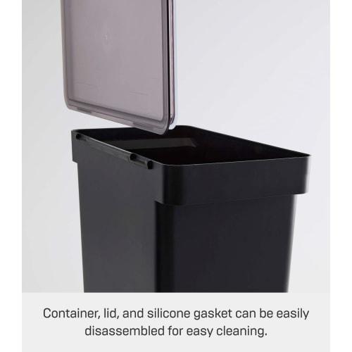 Yamazaki Tower Food Storage Container, 12kg Capacity, with Measuring Cup, Black, Approx. W41 x D24 x H42.5cm (Approx. H65.5cm with Lid Opened), Model