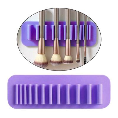 Supporto da Parete in Silicone Porta Pennelli da Trucco Portaoggetti Stand Appendiabiti Custodia Organizer Sottile Porta Pennelli da Pittura Asciugatura Cavalletto Artistico Ventosa