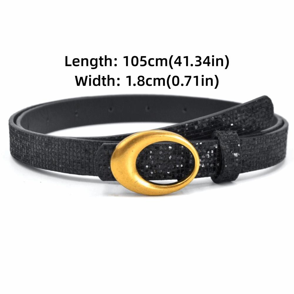 Bling Bling Glitter Rhinestone Belt Sparkling Luxury Brand Design O-shaped Buckle Belt Versatile Vintage Trendy Waistband