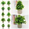 Creative Green Leaves Artificial Grass Bonsai Photo Props with Flowerpot Potted Plant Ornament Faux Flowerpotted Gift