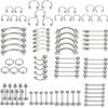 85 TEILE Piercing-Set Zunge Nagel Gemischtes Set Edelstahl Lippe Bauchnabel Augenbraue Fake Septum Nasenpiercing Bauchnabelring Schmuck Großhandel 85 TEILE Piercing-Set