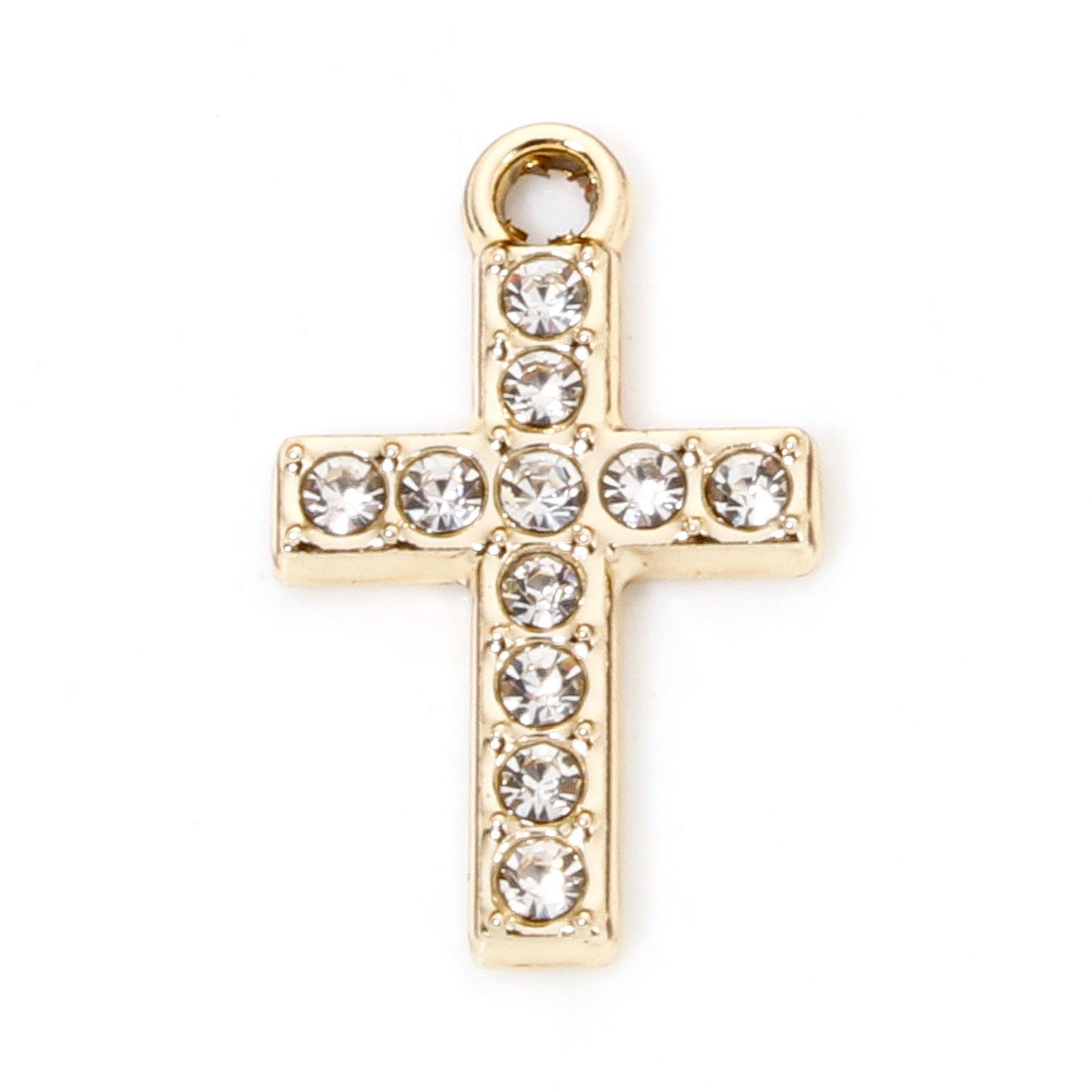 

10 Piece Zinc Based Alloy Religious Cross Pendants Metal Charms For DIY Making Necklace Bracelets Jewelry Findings 19x12mm MULTI