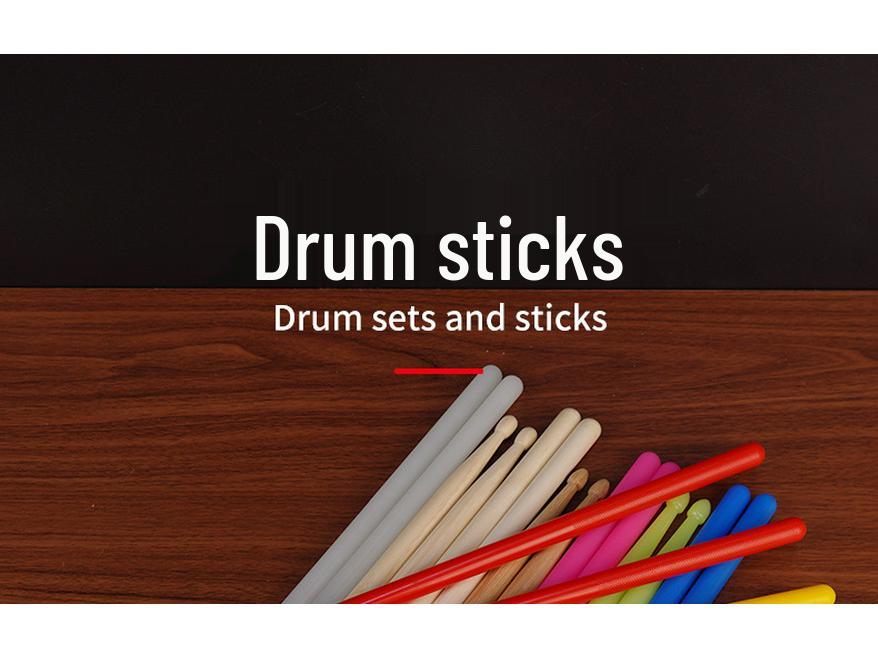 Luminous Colored Maple Wood Drumsticks with Nylon Tips - Beginner Model