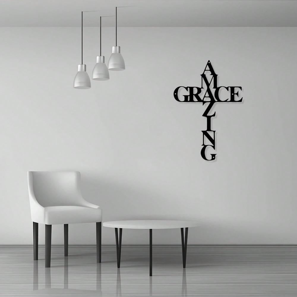 Retro Cross Metal Wall Art Iron Religious Home Decor Christmas Gift