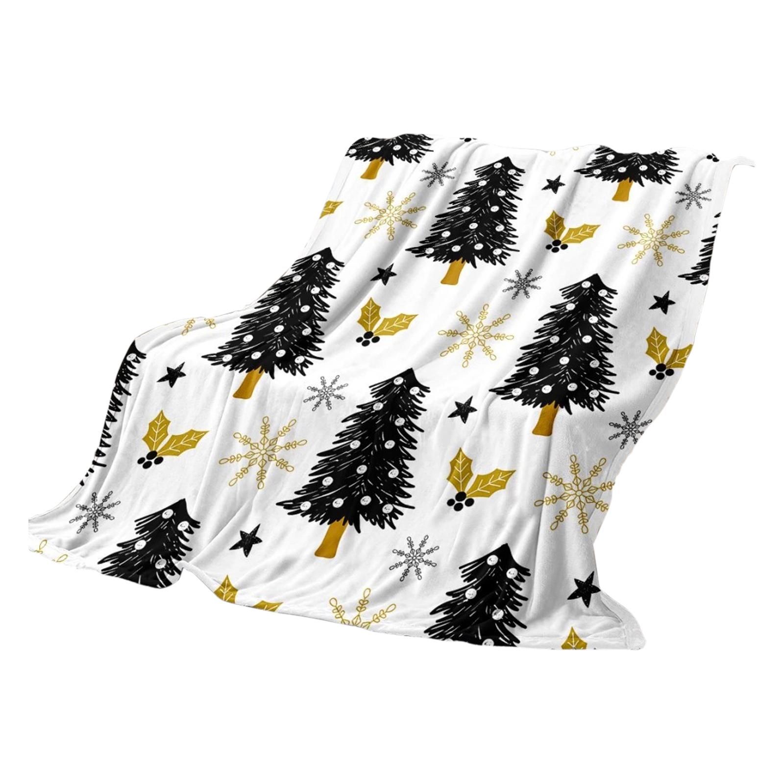 

100*130cm Christmas Flannel Printed Blanket Holiday Gift One Size
