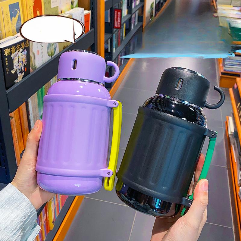 Stainless Thermos Cup Mug Girls Stylish Big Cap Kettle Latest Simple Tea Water Separation Cup Durable Durable Useful Useful