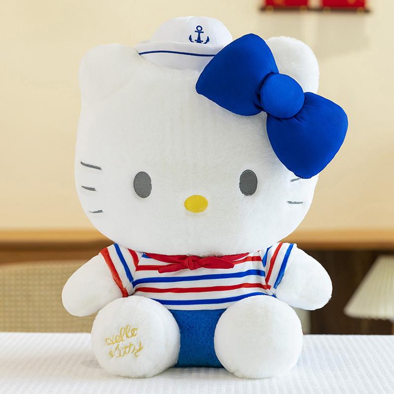 Adorable Navy Hello Kitty Plush Doll Soft Toy For Girls Cute Collectible Gift 40cm To 80cm Sizes