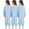 Unisex Medical Patient Nursing Gown Long Sleeve Back Split Hook Loop Fastener 3pcs Adaptive Clothing