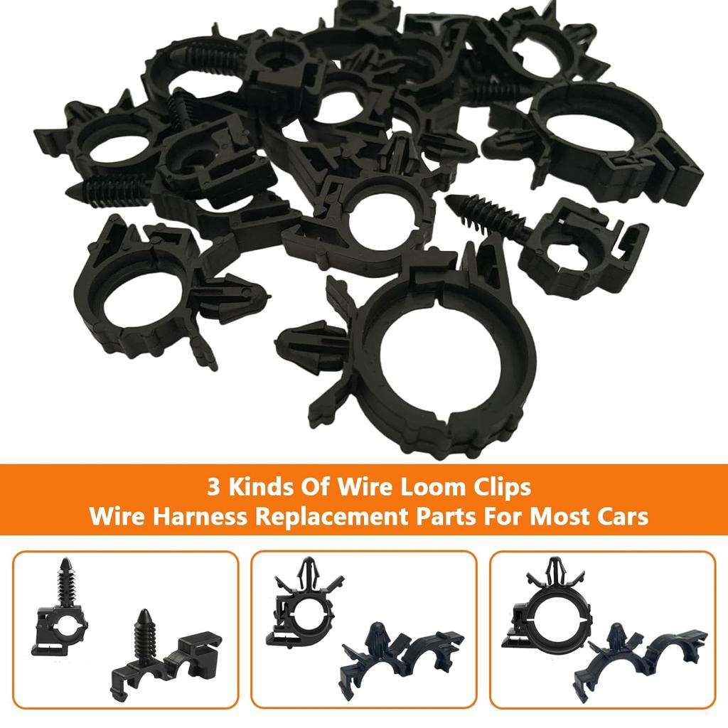 180Pcs Wire Loom Clips For Car Push Mount Zip Ties Assorted Sizes Automotive Fuel Line Cable Ties 6 Inch Wire Holder For Car Zip Ties Anchors Screw
