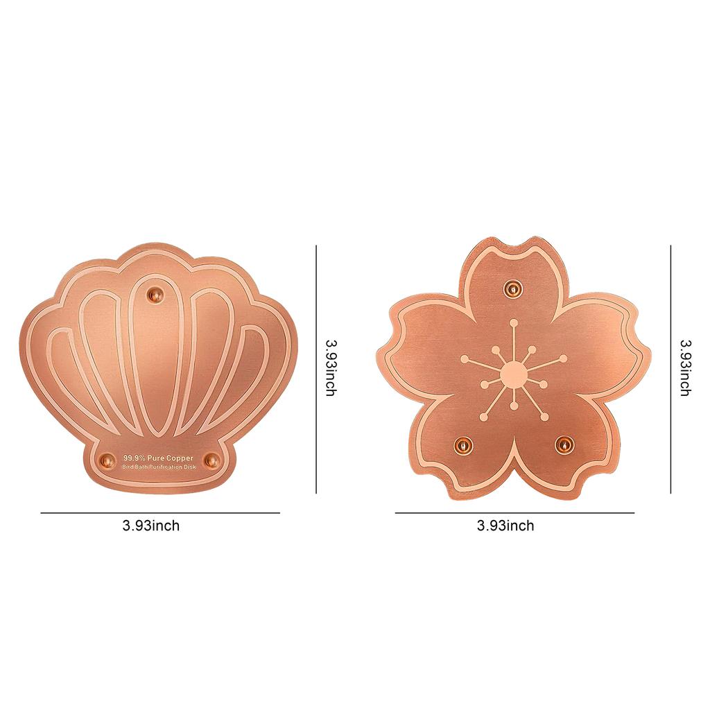 Bird Bath Copper Disk 0.8mm Triple-Point Support Design Bird Bath Purification Disk for Physical Safe Clean Water All-Season