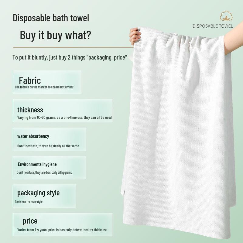 Disposable Thickened Cotton Bath Towel - Soft, Dual Use for Hotel & Travel