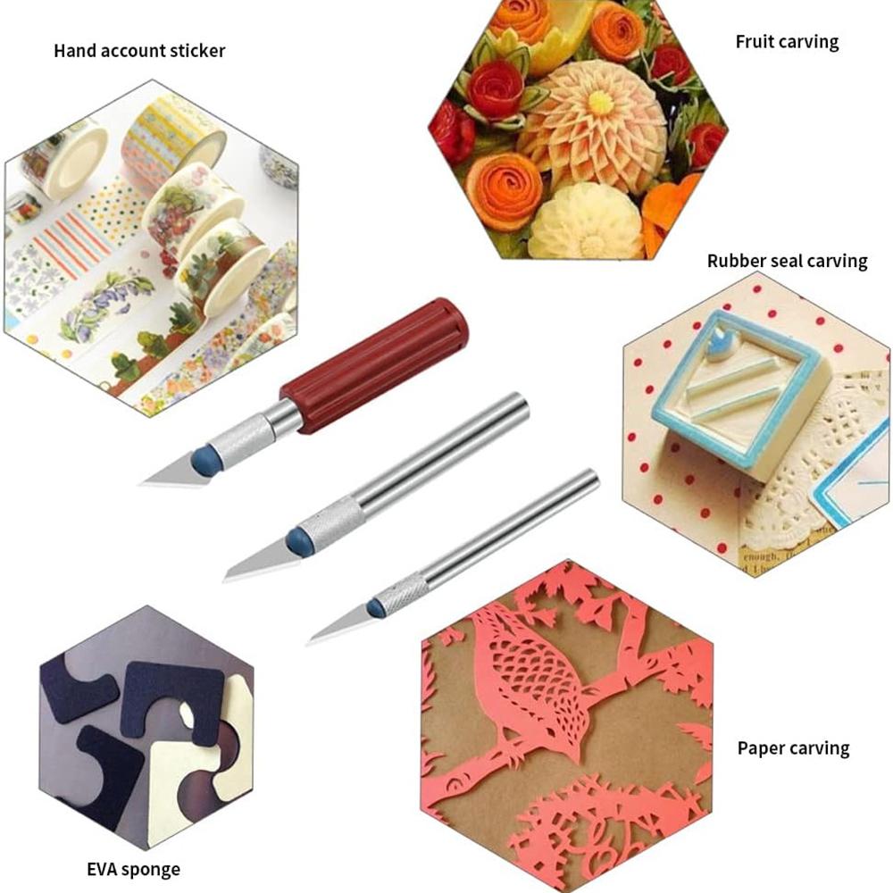 13pc Precision Knife Set Kit Exacto Knives Blades Craft Razor Sculpting Art Tool Alloy Sharp Blade Mud Sculpture Paper Carving