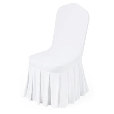 30 Pcs White Chair Covers, Polyester Spandex Chair Cover, Stretch Slipcovers for Wedding Party Dining Banquet Flat-Front Chair Covers