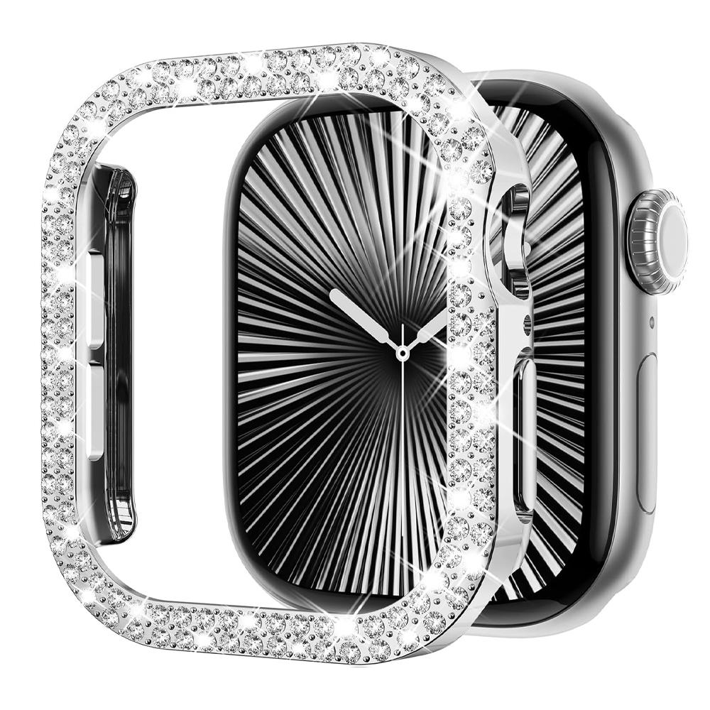 Cover For Apple Watch Case 42mm 46mm Series 10 Accessories Bling Diamond Rhinestone PC Bumper Protector Face iWatch Protective