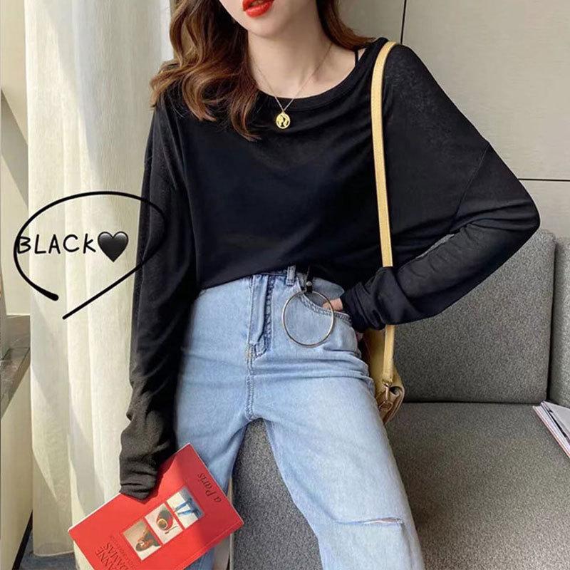 Chiffon Shirt Sunscreen Clothing Women's Summer Thin Loose Pullover Ice Silk Knitted Air-conditioning Mesh Blouse Clothing