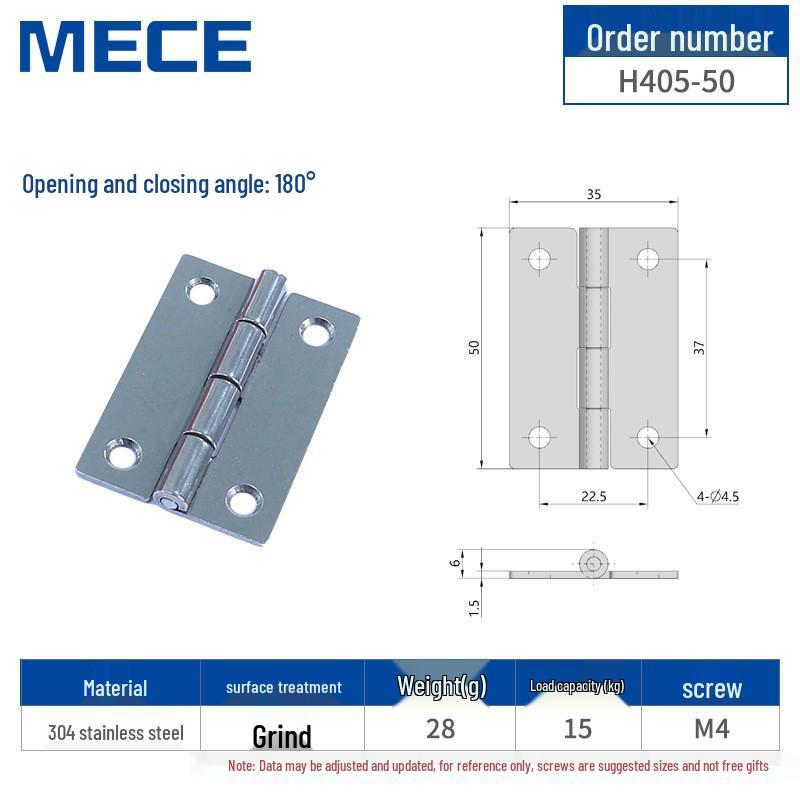 304 Stainless Steel Thickened Cabinet & Wooden Door Hinges