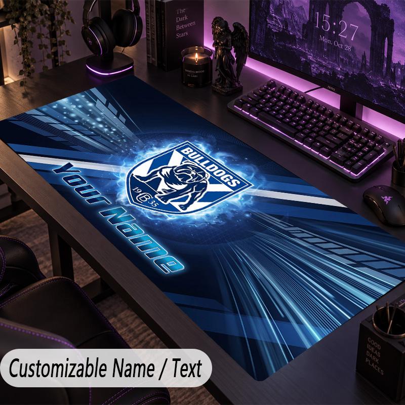 Large Mouse PadCanterbury-Bankstown Bulldogs Custom Name Text Personalized Desk Mat Non Slip Gaming Pad